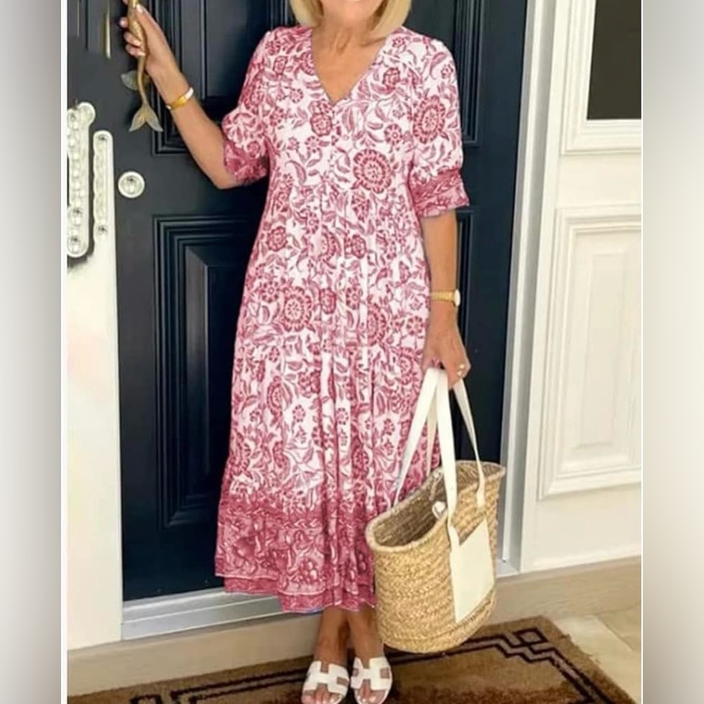 Floral Pink Maxi Dress